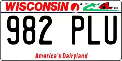 WI license plate 982PLU