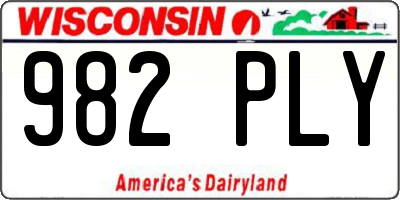 WI license plate 982PLY