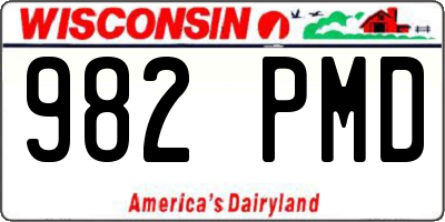 WI license plate 982PMD