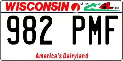 WI license plate 982PMF
