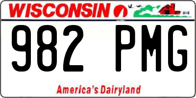 WI license plate 982PMG