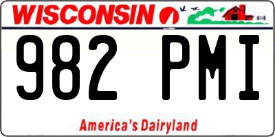 WI license plate 982PMI