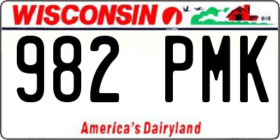 WI license plate 982PMK