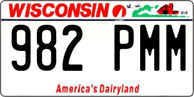 WI license plate 982PMM