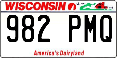 WI license plate 982PMQ