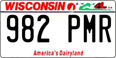 WI license plate 982PMR