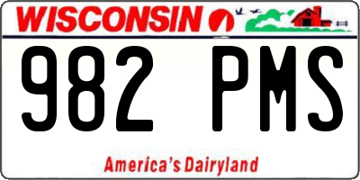 WI license plate 982PMS