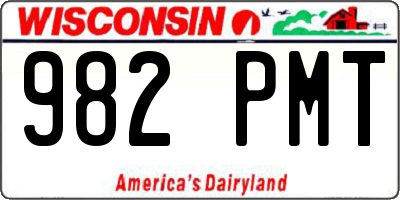 WI license plate 982PMT