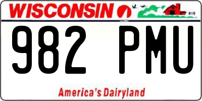 WI license plate 982PMU