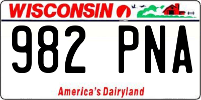 WI license plate 982PNA