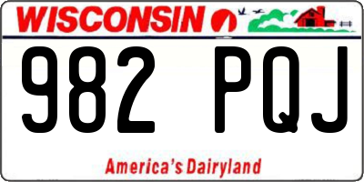 WI license plate 982PQJ