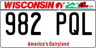 WI license plate 982PQL