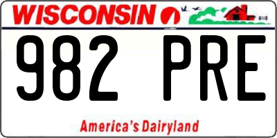 WI license plate 982PRE