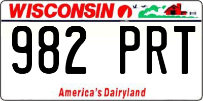 WI license plate 982PRT