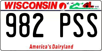 WI license plate 982PSS