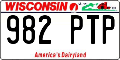 WI license plate 982PTP