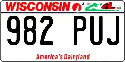 WI license plate 982PUJ