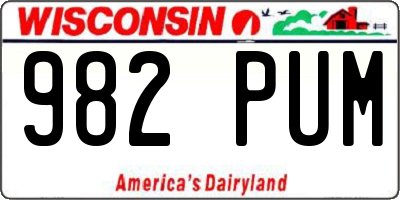 WI license plate 982PUM
