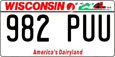 WI license plate 982PUU