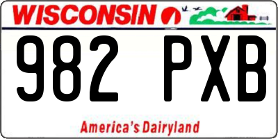 WI license plate 982PXB
