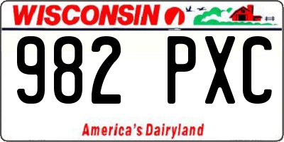 WI license plate 982PXC