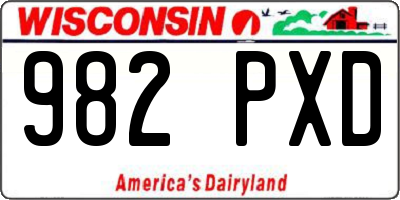 WI license plate 982PXD