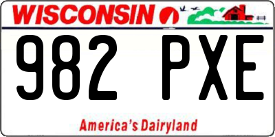 WI license plate 982PXE
