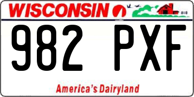 WI license plate 982PXF