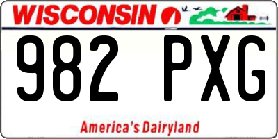WI license plate 982PXG