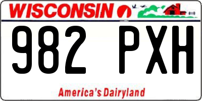 WI license plate 982PXH
