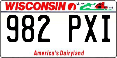 WI license plate 982PXI