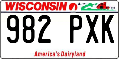 WI license plate 982PXK