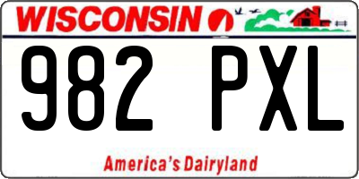 WI license plate 982PXL