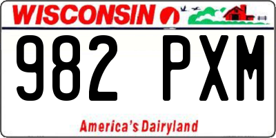 WI license plate 982PXM