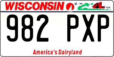 WI license plate 982PXP