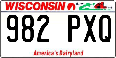 WI license plate 982PXQ