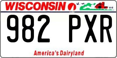 WI license plate 982PXR