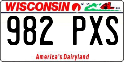 WI license plate 982PXS