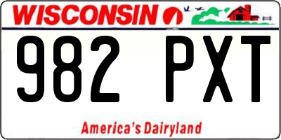 WI license plate 982PXT
