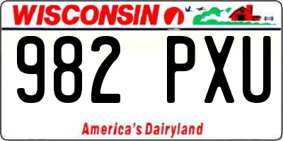 WI license plate 982PXU