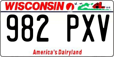 WI license plate 982PXV