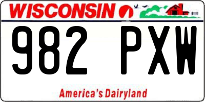 WI license plate 982PXW
