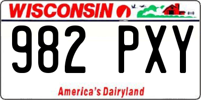 WI license plate 982PXY