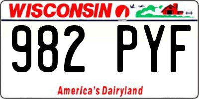 WI license plate 982PYF