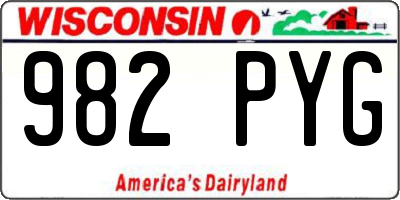 WI license plate 982PYG