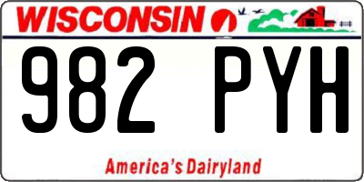 WI license plate 982PYH