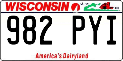 WI license plate 982PYI