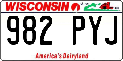 WI license plate 982PYJ
