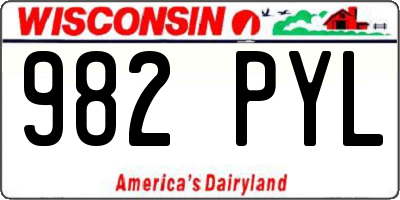 WI license plate 982PYL