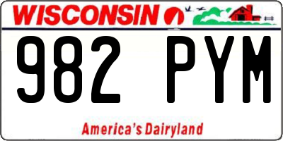 WI license plate 982PYM